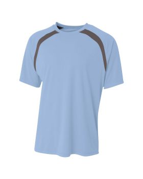 'A4 N3001 Men's Spartan Short Sleeve Color Block Crew Neck T-Shirt'