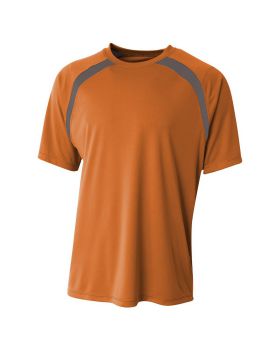 'A4 N3001 Men's Spartan Short Sleeve Color Block Crew Neck T-Shirt'