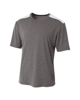 'A4 N3100 Men's Tourney Heather Color Block T-Shirt'