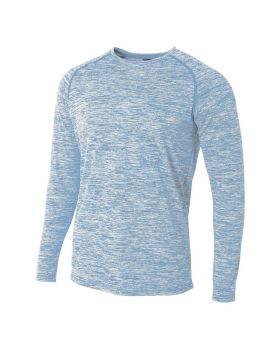A4 N3305 Adult Space Dye Long Sleeve Raglan T-Shirt
