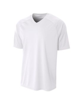 A4 N3373 Adult Polyester V-Neck Strike Jersey with Contrast Sleeve