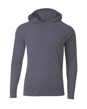 'A4 N3409 Men's Cooling Performance Long Sleeve Hooded T shirt'