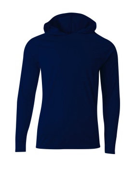 'A4 N3409 Men's Cooling Performance Long Sleeve Hooded T shirt'