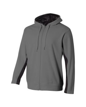 'A4 N4251 Adult Tech Fleece Full Zip Hooded Sweatshirt'