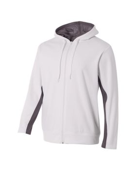'A4 N4251 Adult Tech Fleece Full Zip Hooded Sweatshirt'
