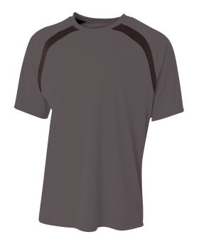 'A4 NB3001 Boy's Spartan Short Sleeve Color Block Crew Neck T-Shirt'