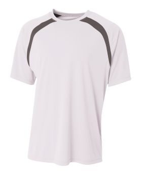 'A4 NB3001 Boy's Spartan Short Sleeve Color Block Crew Neck T-Shirt'
