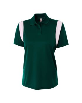 A4 NW3266 Ladies' Color Blocked Polo w/ Knit Collar