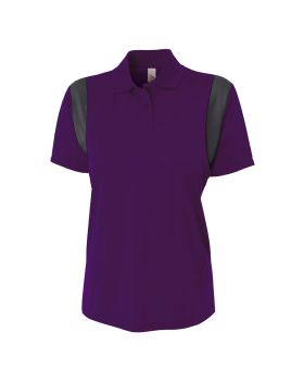 A4 NW3266 Ladies' Color Blocked Polo w/ Knit Collar