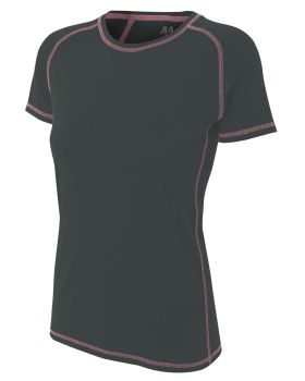 'A4 NW3275 Fitted Raglan with Flatlock Stitching'