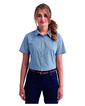 'Artisan Collection by Reprime RP321 Ladies Microcheck Gingham Short Sleeve Cotton Shirt'