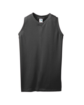 'Augusta 557 Girls' Sleeveless V-Neck Poly/Cotton Jersey'