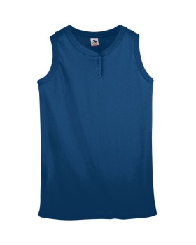 'Augusta 551 Girls' Sleeveless Two-Button Softball Jersey'