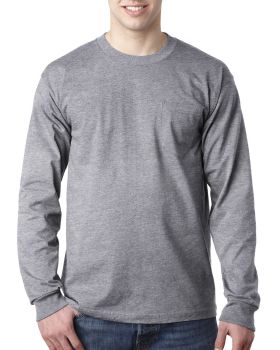 'Bayside BA8100 Adult Cotton Long Sleeve Pocket T-Shirt'
