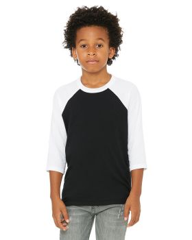 'Bella Canvas 3200Y Youth 3/4-Sleeve Baseball T-Shirt'