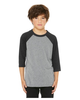'Bella Canvas 3200Y Youth 3/4-Sleeve Baseball T-Shirt'