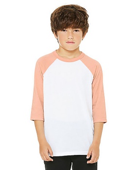 'Bella Canvas 3200Y Youth 3/4-Sleeve Baseball T-Shirt'