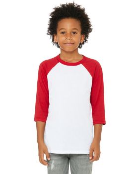 Bella Canvas 3200Y Youth 3/4-Sleeve Baseball T-Shirt