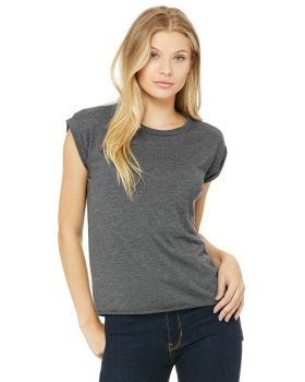 'Bella Canvas 8804 Ladies' Flowy Muscle T-Shirt with Rolled Cuff'