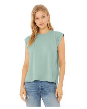 'Bella Canvas 8804 Ladies' Flowy Muscle T-Shirt with Rolled Cuff'