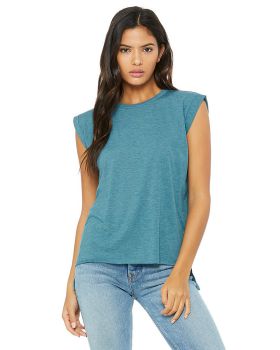 Bella Canvas 8804 Ladies' Flowy Muscle T-Shirt with Rolled Cuff