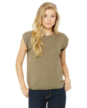 'Bella Canvas 8804 Ladies' Flowy Muscle T-Shirt with Rolled Cuff'