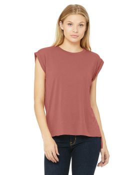 'Bella Canvas 8804 Ladies' Flowy Muscle T-Shirt with Rolled Cuff'
