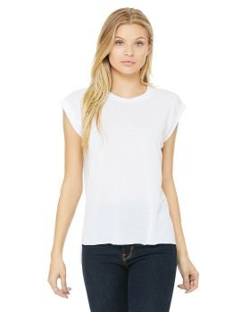 Bella Canvas 8804 Ladies' Flowy Muscle T-Shirt with Rolled Cuff