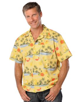 'BG3104 Cocktail Print Camp Shirt'