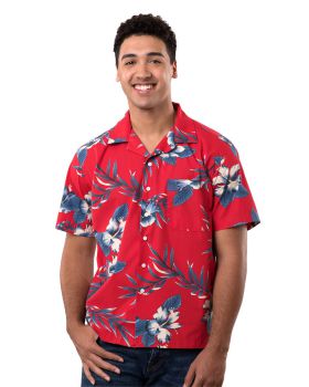 'BG3106 Hibiscus Print Camp Shirt'