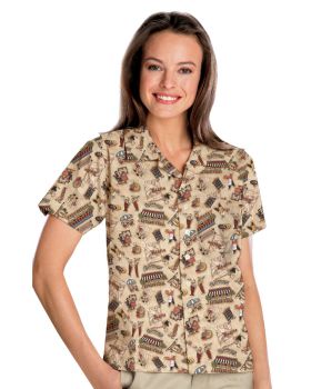 'BG3108 Bistro Print Camp Shirt'