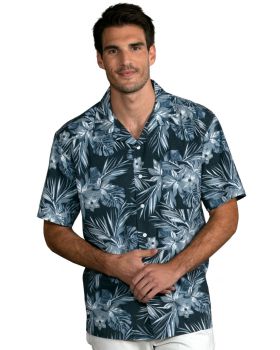 'BG3109 Adult S/S Indigo Breeze Camp Shirt'