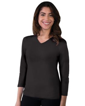 'BG4703 Ladies' 3/4 Sleeve V-Neck Tee'