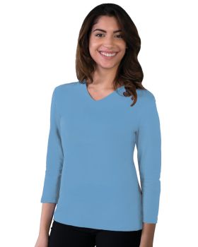 'BG4703 Ladies' 3/4 Sleeve V-Neck Tee'