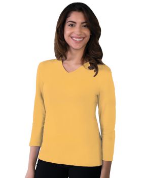'BG4703 Ladies' 3/4 Sleeve V-Neck Tee'