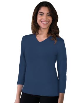 'BG4703 Ladies' 3/4 Sleeve V-Neck Tee'