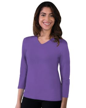 'BG4703 Ladies' 3/4 Sleeve V-Neck Tee'