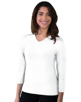 'BG4703 Ladies' 3/4 Sleeve V-Neck Tee'