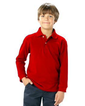 'BG5207 Youth Superblend L/S Pique Polo'