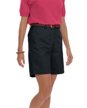 'BG6002S Ladies' Scotchgard Twill Flat Front Short'