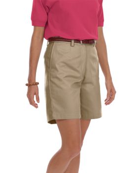 'BG6002S Ladies' Scotchgard Twill Flat Front Short'