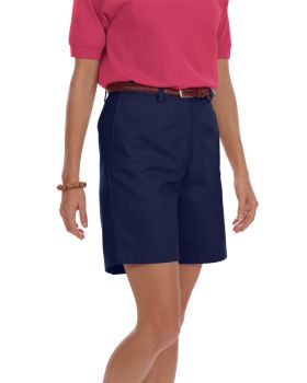 'BG6002S Ladies' Scotchgard Twill Flat Front Short'