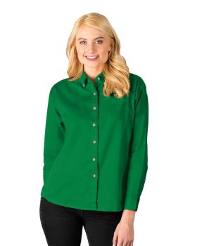 'BG6213 Ladies' L/S 100% Cotton Twill Shirt'