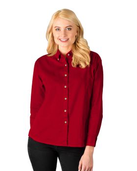 'BG6213 Ladies' L/S 100% Cotton Twill Shirt'