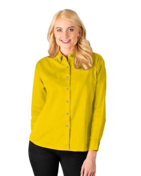 'BG6213 Ladies' L/S 100% Cotton Twill Shirt'