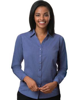 'BG6215 Ladies' L/S Crossweave Shirt'