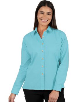 'BG6216 Ladies' L/S Superblend Poplin Shirt with Bone Buttons'