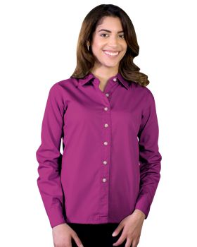 'BG6216 Ladies' L/S Superblend Poplin Shirt with Bone Buttons'