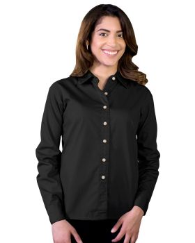 'BG6216 Ladies' L/S Superblend Poplin Shirt with Bone Buttons'