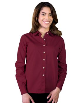 'BG6216 Ladies' L/S Superblend Poplin Shirt with Bone Buttons'
